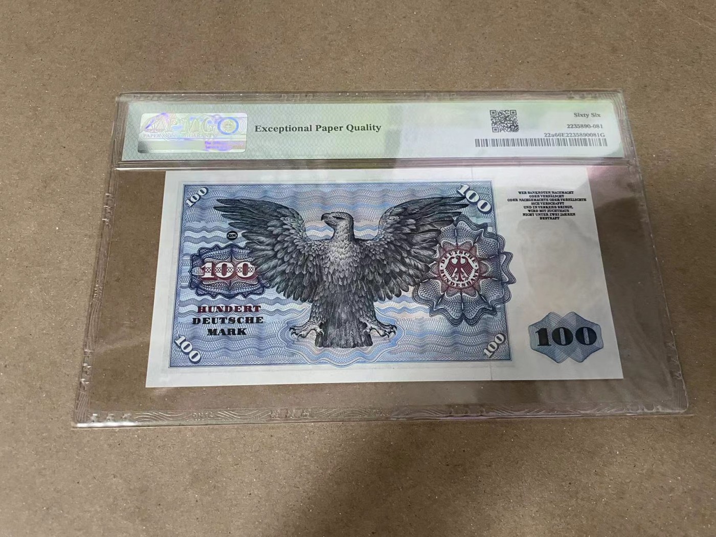 【Blue Auction】✨世界纸币精拍第371期【精】 【初版】德国 1960年100马克 明斯特 PMG66EPQ 