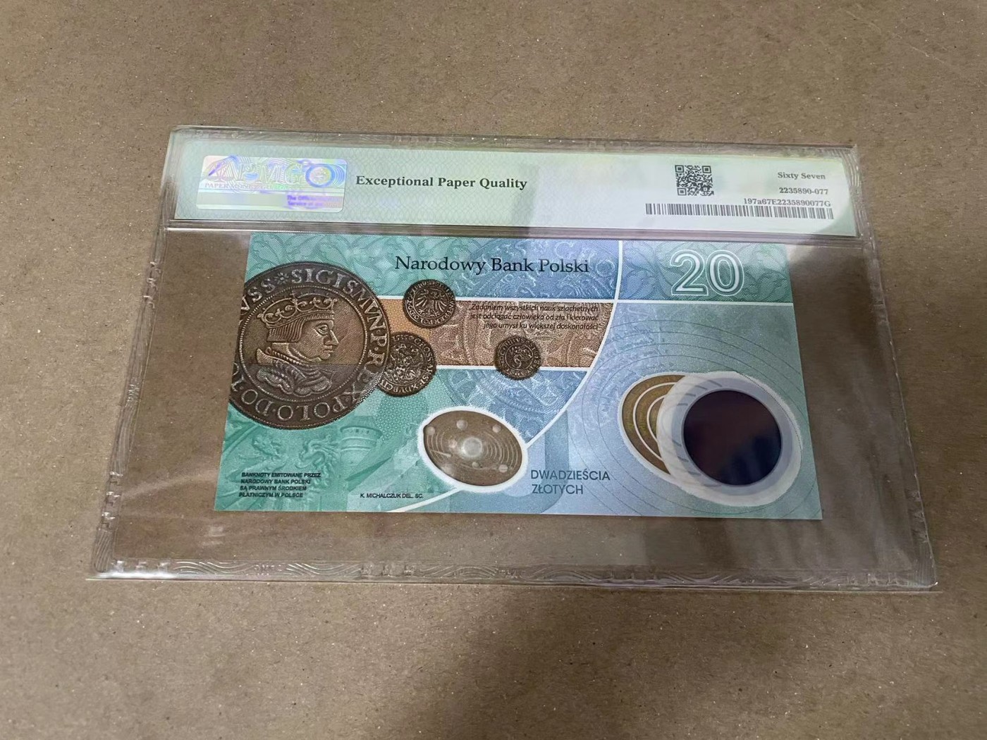 【Blue Auction】✨世界纸币精拍第371期【精】 【倒置号】波兰 2022年20兹罗提 PMG67EPQ 哥白尼纪念钞 