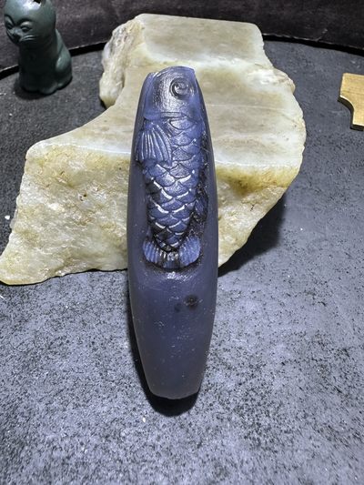 精美亚光高玉化巴西玛瑙手工俏色巧雕龙鱼吊坠（把件）一个！ - 精美亚光高玉化巴西玛瑙手工俏色巧雕龙鱼吊坠（把件）一个！