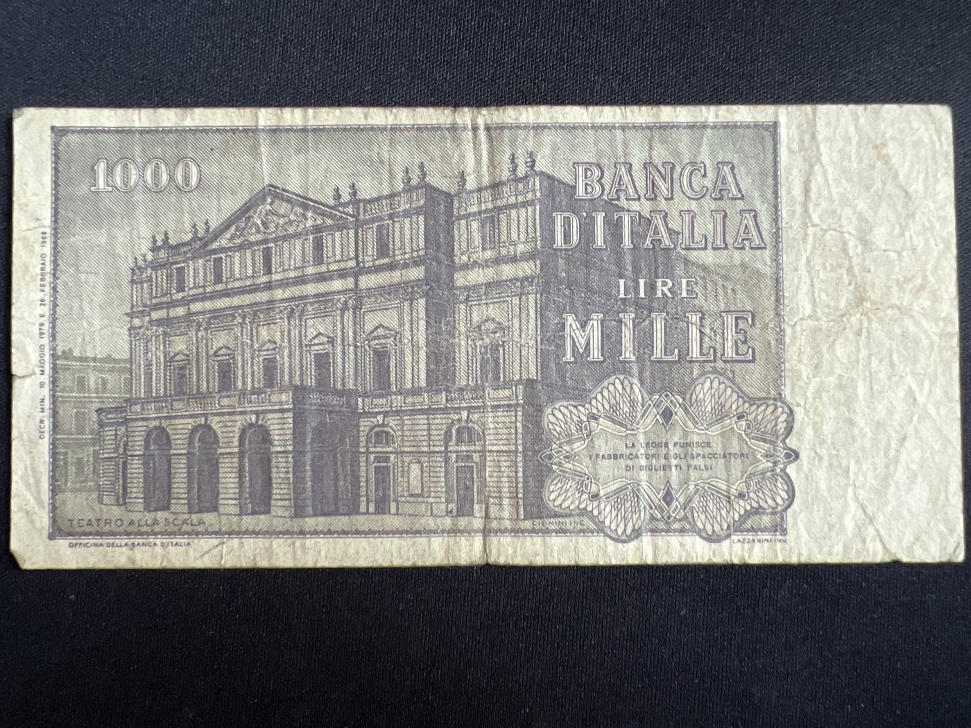 第408期 纸币专场 （无押金，捡漏，全场20包邮，偏远地区除外，接收代拍业务） 意大利1000里拉