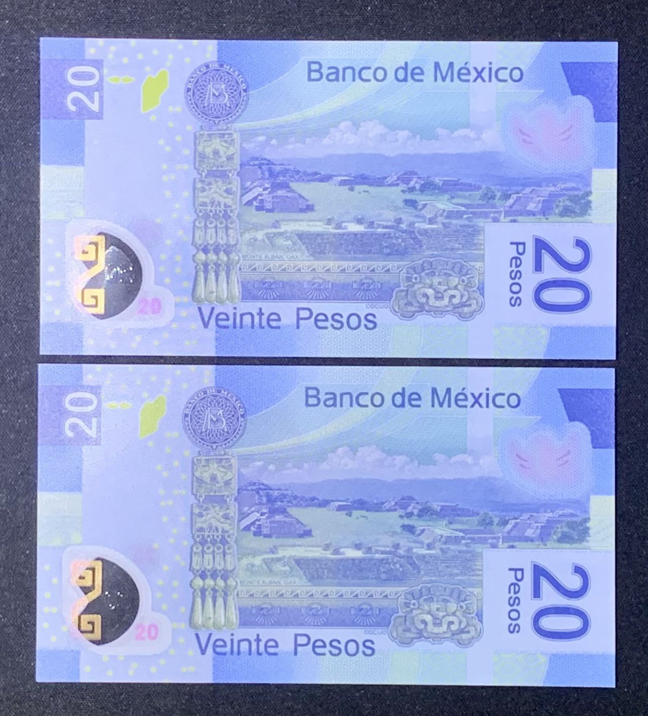 首发AA冠】墨西哥2016年20比索塑料币UNC 2枚一组- 紫瑗钱币- 紫瑗钱币- 麦稀奇