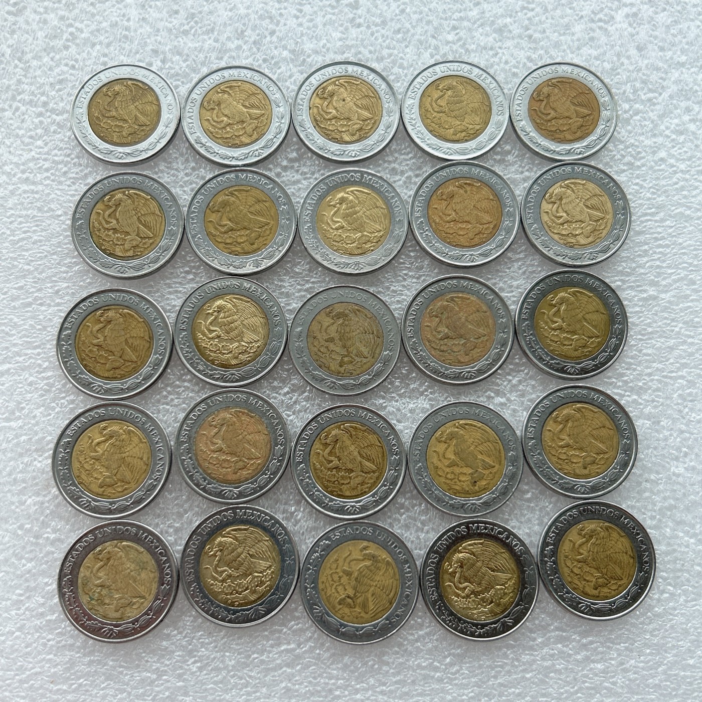 全场一元起拍 世界钱币散币场 第23期 墨西哥1比索25枚