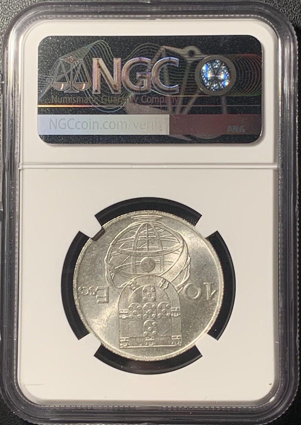 紫瑗钱币——第305期拍卖 葡萄牙 1954年 帆船 10埃斯库多 银币 NGC MS64