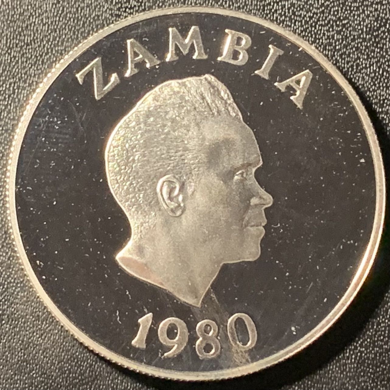 紫瑗钱币——第305期拍卖 赞比亚 1980年 国际儿童年 10克瓦查 27.21克 0.925银 精制