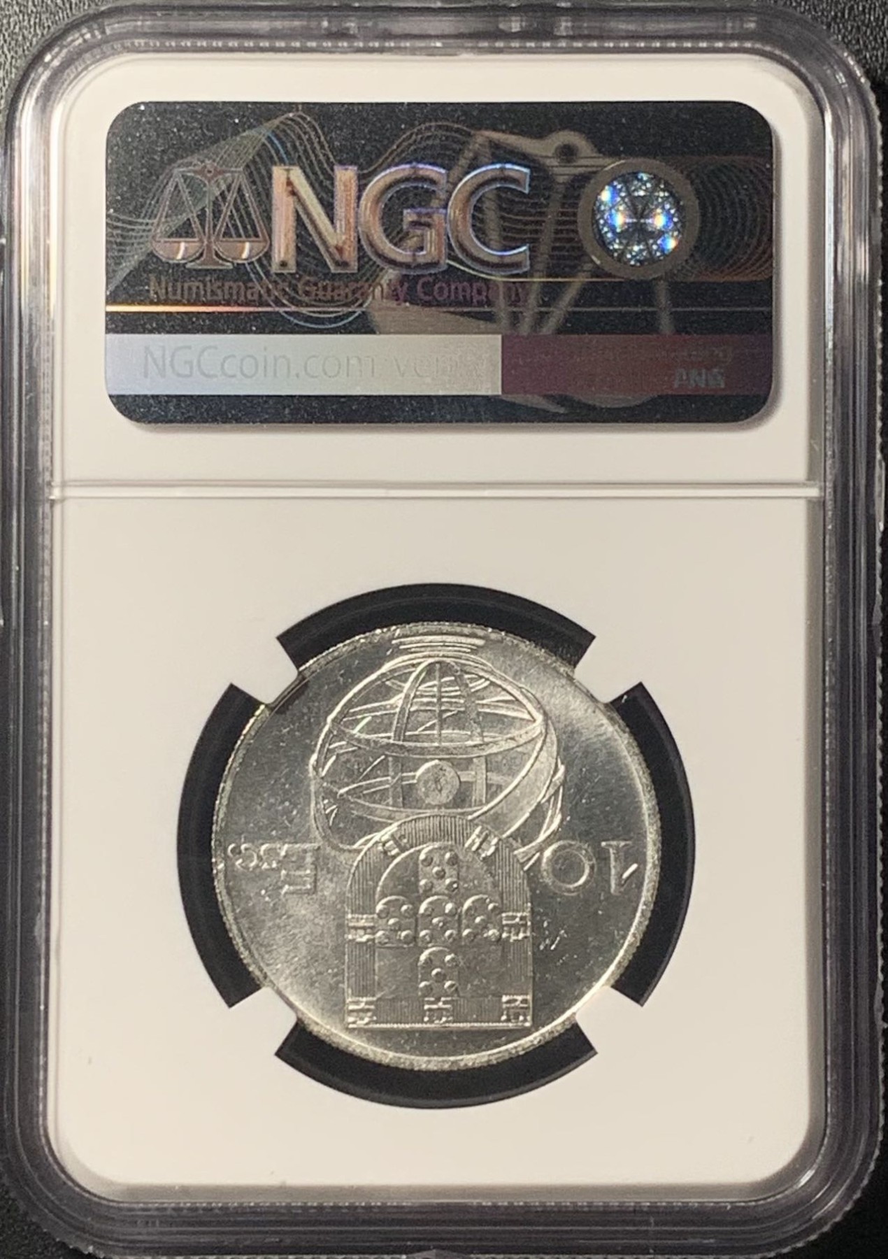 紫瑗钱币——第305期拍卖 葡萄牙 1954年 帆船 10埃斯库多 银币 NGC UNC Detail