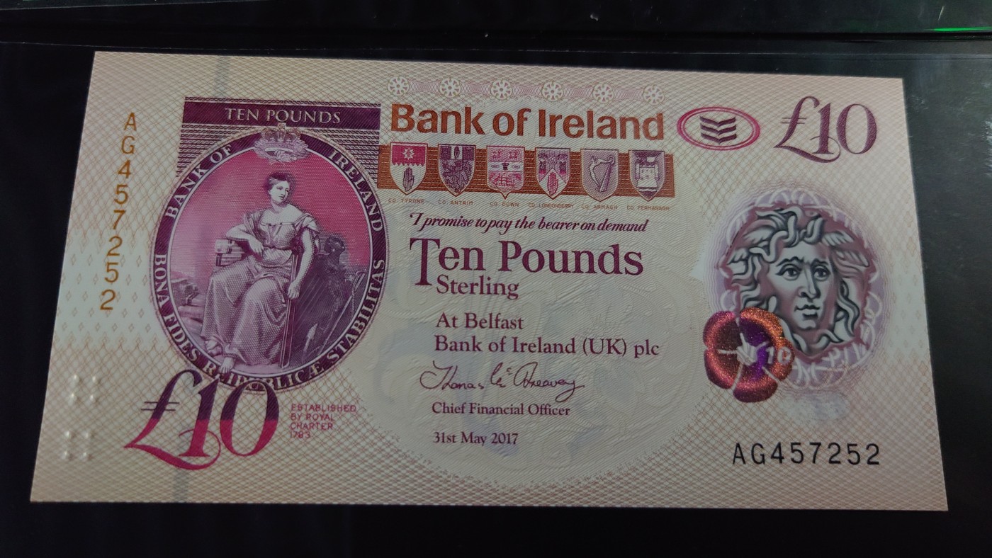 【世界钱币】精选微拍第70期暨2023年第十七期 多款塑料钞裸币超低价起拍 2017年北爱尔兰10镑 全新绝品爱尔兰银行