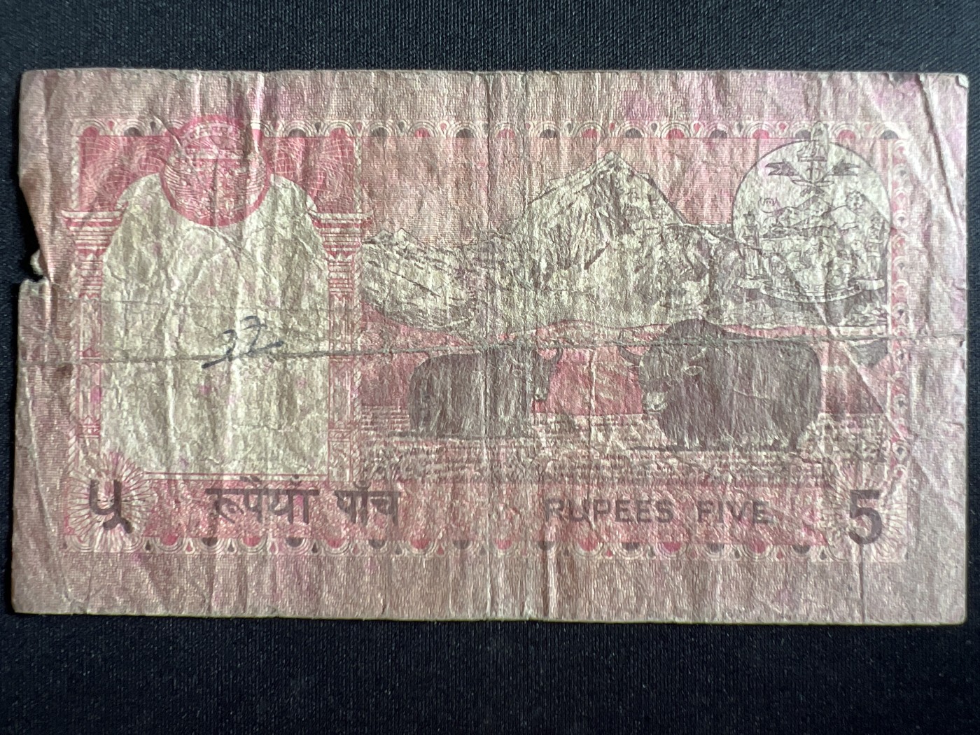 第410期 纸币专场 （无押金，捡漏，全场20包邮，偏远地区除外，接收代拍业务） 尼泊尔5卢比