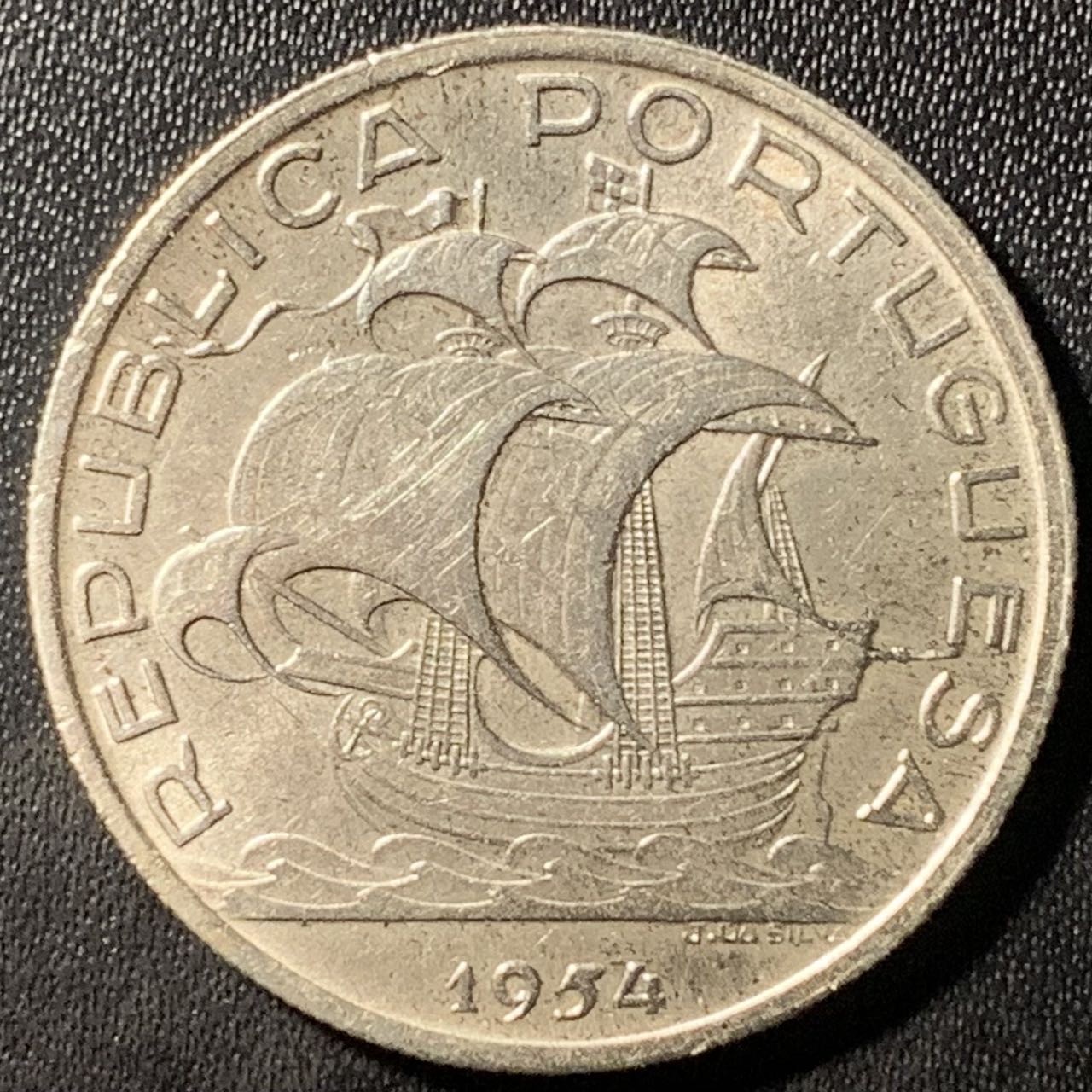 紫瑗钱币——第324期拍卖 葡萄牙 1954年 10埃斯库多 12.4克 0.835银 UNC