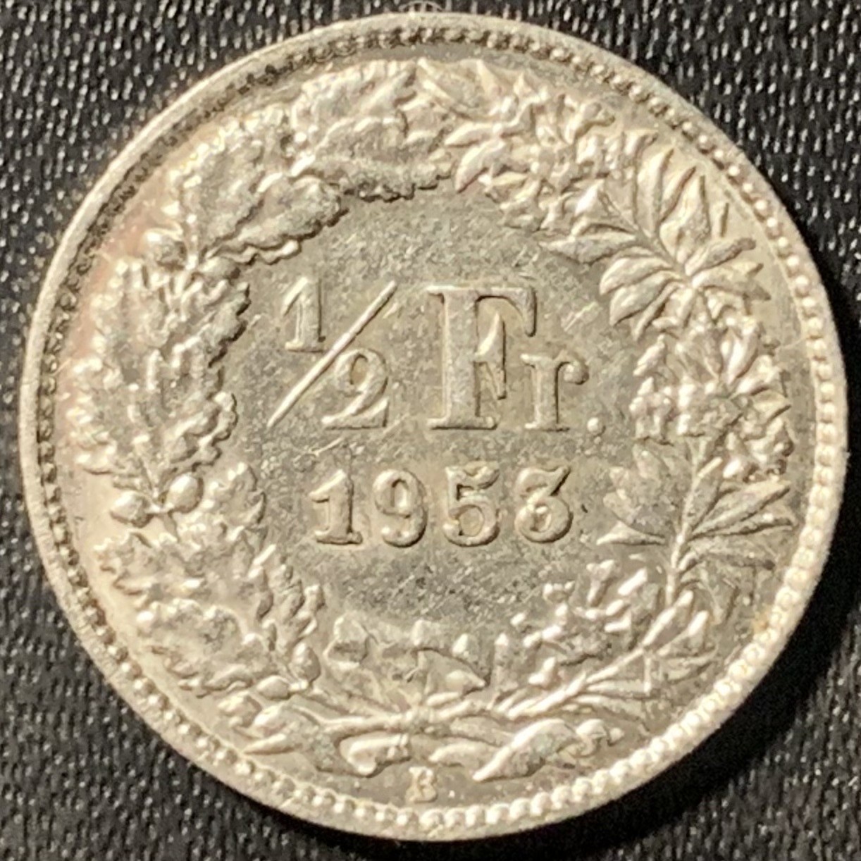 紫瑗钱币——第305期拍卖 瑞士 1953年 赫尔维蒂亚 1/2法郎 2.5克 0.835银