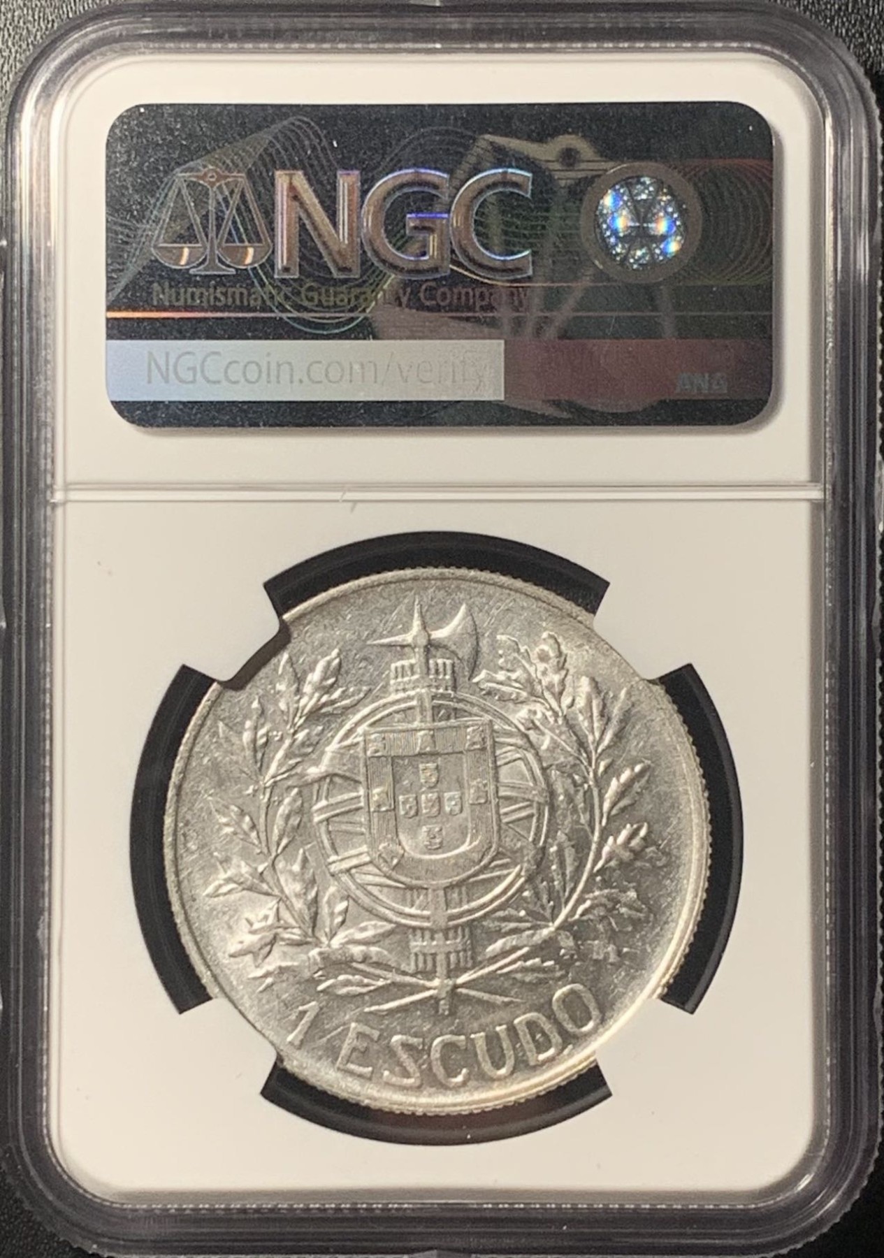 紫瑗钱币——第305期拍卖 葡萄牙 1910年 共和国诞生 1埃斯库多 银币 NGC AU58