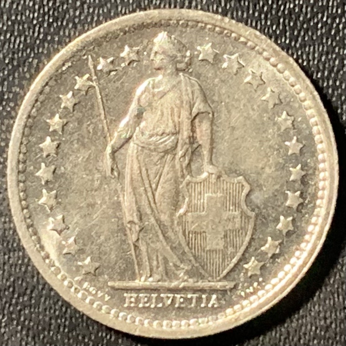 紫瑗钱币——第305期拍卖 瑞士 1966年 赫尔维蒂亚 1/2法郎 2.5克 0.835银 UNC