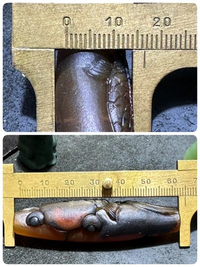 精美亚光高玉化巴西玛瑙手工俏色巧雕金鱼吊坠（把件）一个！ 精美亚光高玉化巴西玛瑙手工俏色巧雕金鱼吊坠（把件）一个！