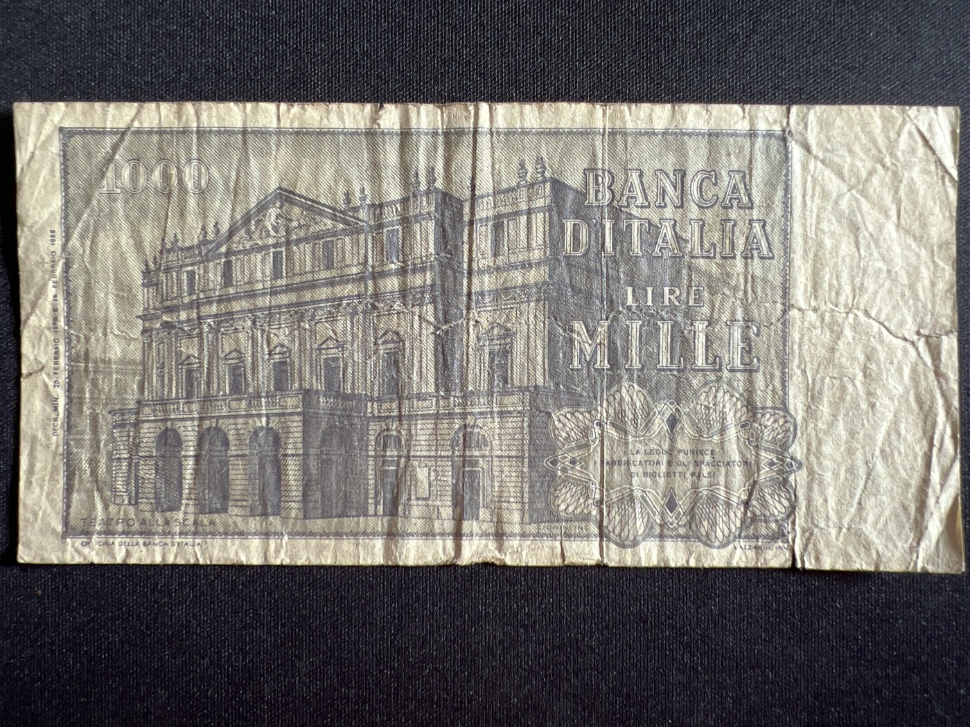 第410期 纸币专场 （无押金，捡漏，全场20包邮，偏远地区除外，接收代拍业务） 意大利1000里拉