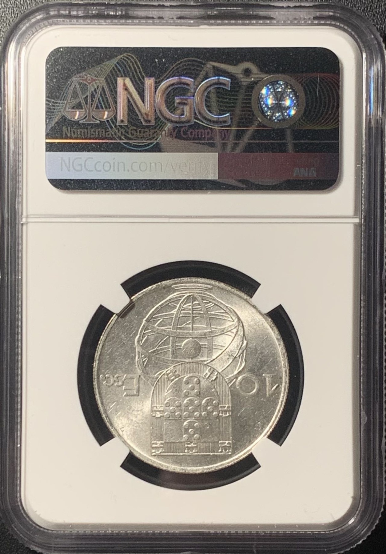 紫瑗钱币——第305期拍卖 葡萄牙 1954年 帆船 10埃斯库多 银币 NGC MS63