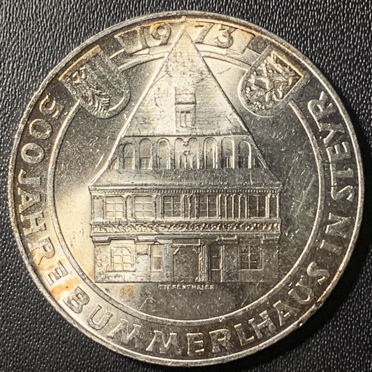 紫瑗钱币——第305期拍卖 奥地利 1973年 布默尔之家500周年 50先令 20克 0.9银 UNC