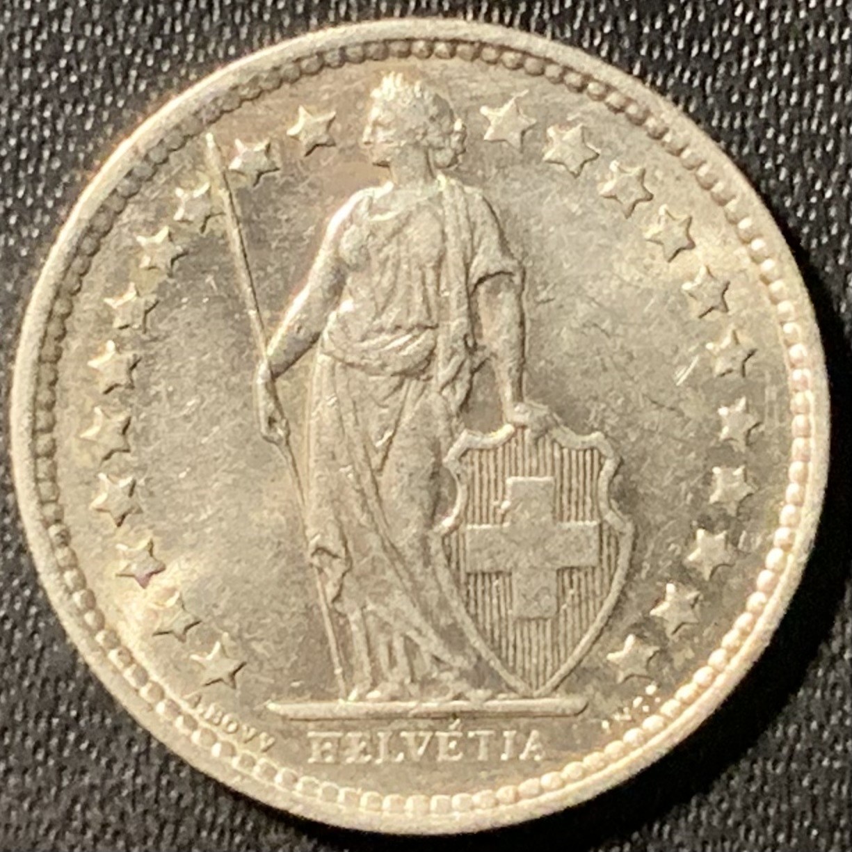 紫瑗钱币——第305期拍卖 瑞士 1963年 赫尔维蒂亚 1/2法郎 2.5克 0.835银 UNC