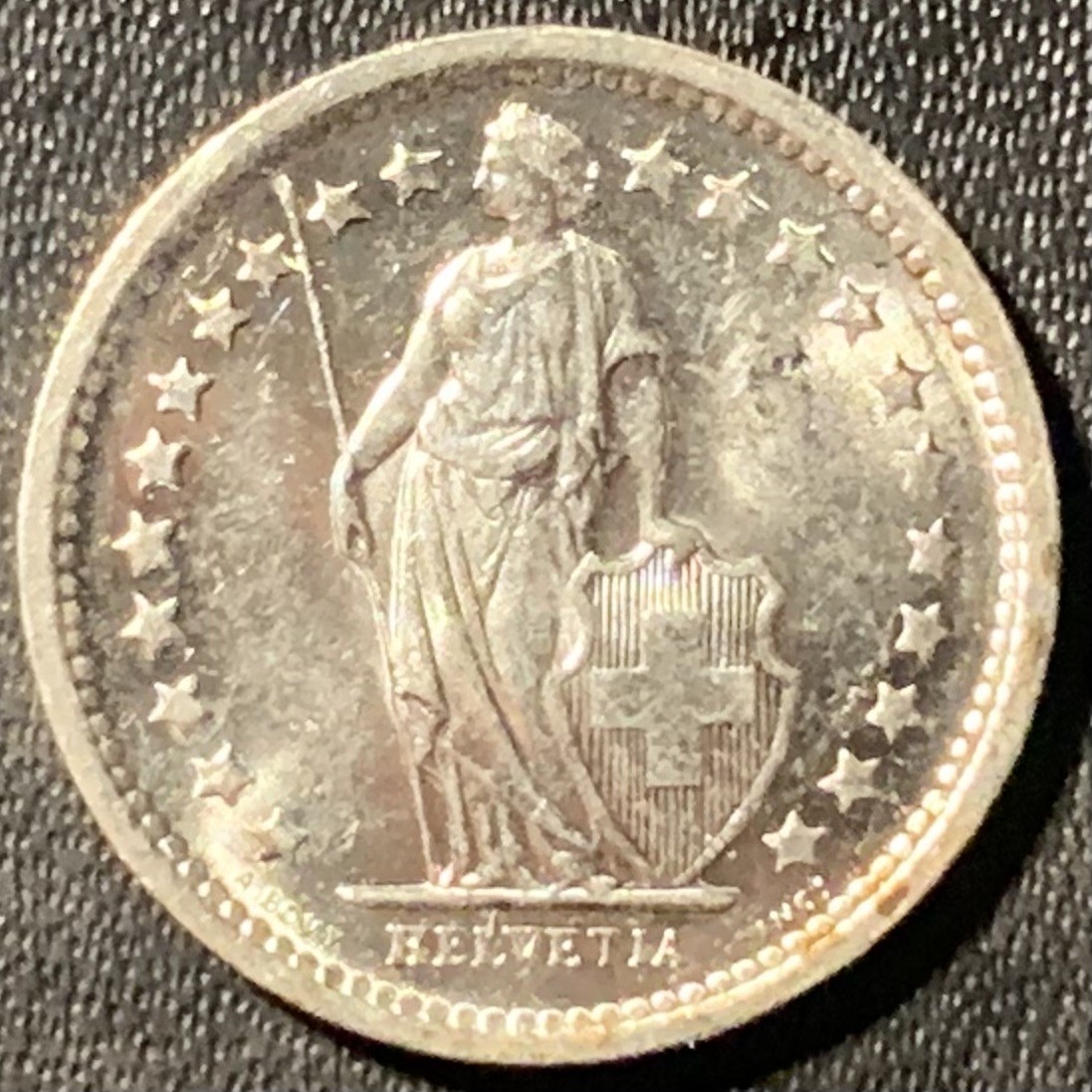 紫瑗钱币——第305期拍卖 瑞士 1967年 赫尔维蒂亚 1/2法郎 2.5克 0.835银 UNC