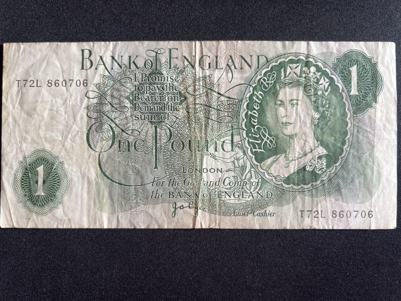 第410期 纸币专场 （无押金，捡漏，全场20包邮，偏远地区除外，接收代拍业务） 英国老版一英镑