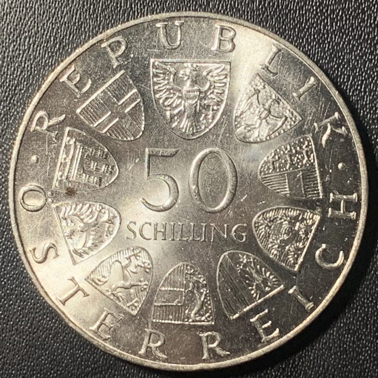 紫瑗钱币——第305期拍卖 奥地利 1973年 布默尔之家500周年 50先令 20克 0.9银 UNC