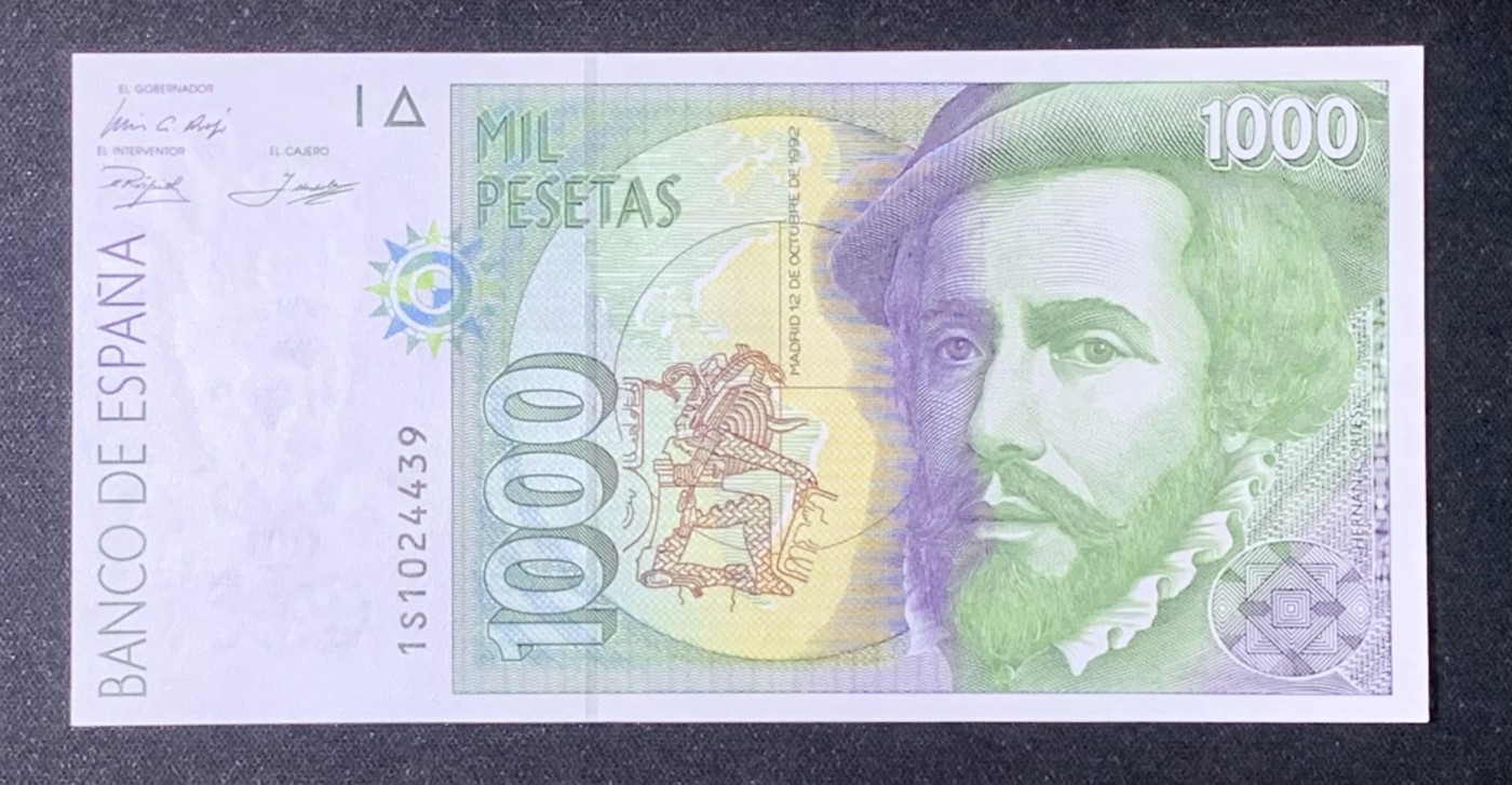 紫瑗钱币——第306期拍卖 西班牙 1992年 埃尔南.科尔特斯 1000比塞塔 UNC