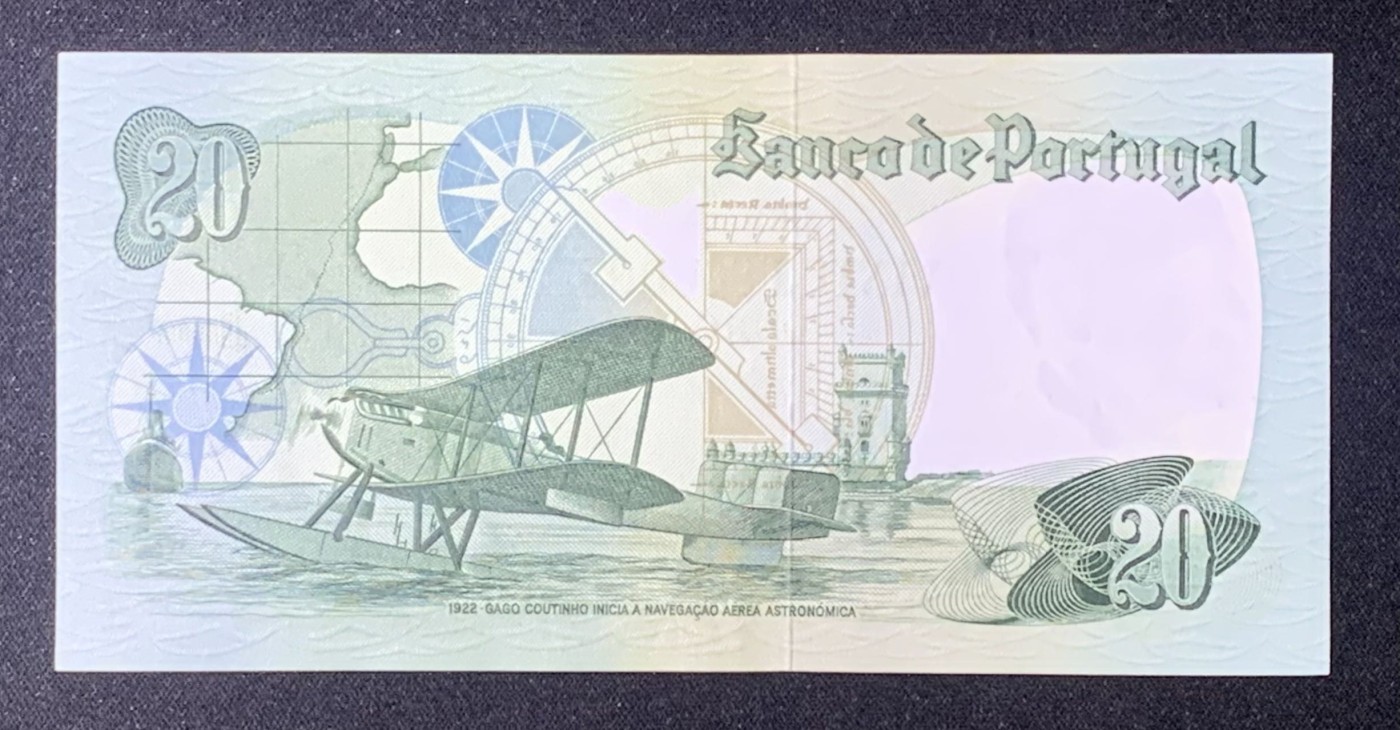 紫瑗钱币——第306期拍卖 葡萄牙 1978年 10月4日 海军上将加戈·库蒂尼奥 20埃斯库多 UNC