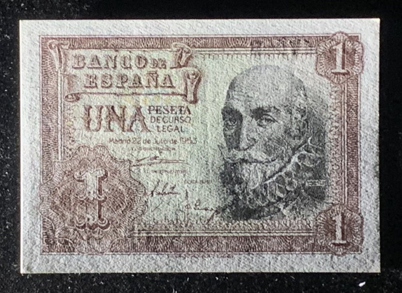 紫瑗钱币——第306期拍卖 西班牙 1953年 圣克鲁斯侯爵 阿尔瓦罗·德·巴赞 1比塞塔 UNC