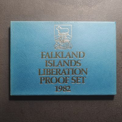 0起1加-纯粹捡漏拍-236套币银币包邮场 - 【少见】福克兰群岛1982年官方精制套币-量5000-含独立纪念克朗型精制大银币