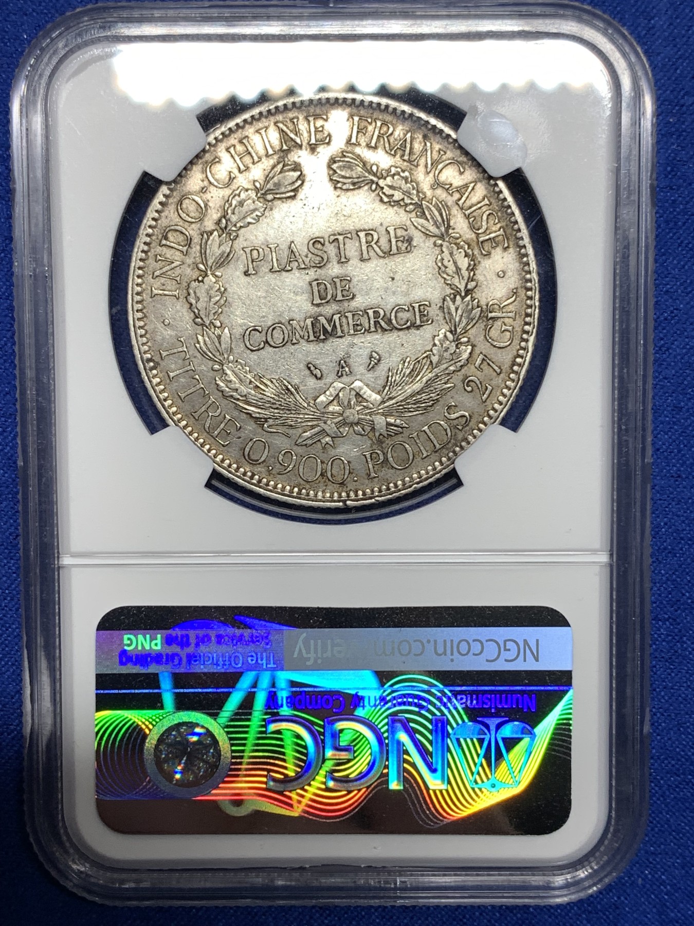 《竞宝斋》第198场-周日，周一 2场 (全场包邮) NGC-XFD 法属 坐洋 1皮亚斯特  1928A 稀少年份 五珍之一