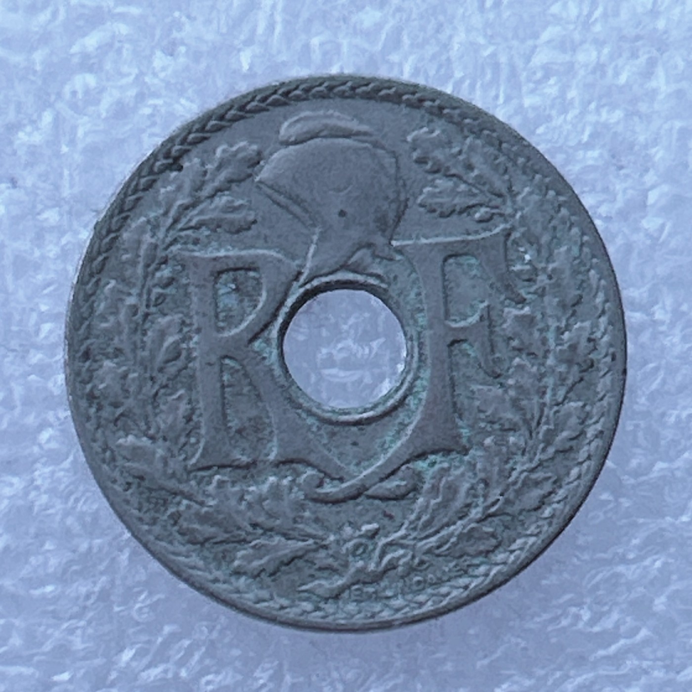 全场一元起拍 世界钱币散币场 第24期 法国早期中孔币 神奇鸟 10分 10生丁 1920年