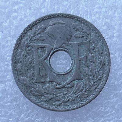 全场一元起拍 世界钱币散币场 第24期 法国早期中孔币 神奇鸟 10分 10生丁 1920年