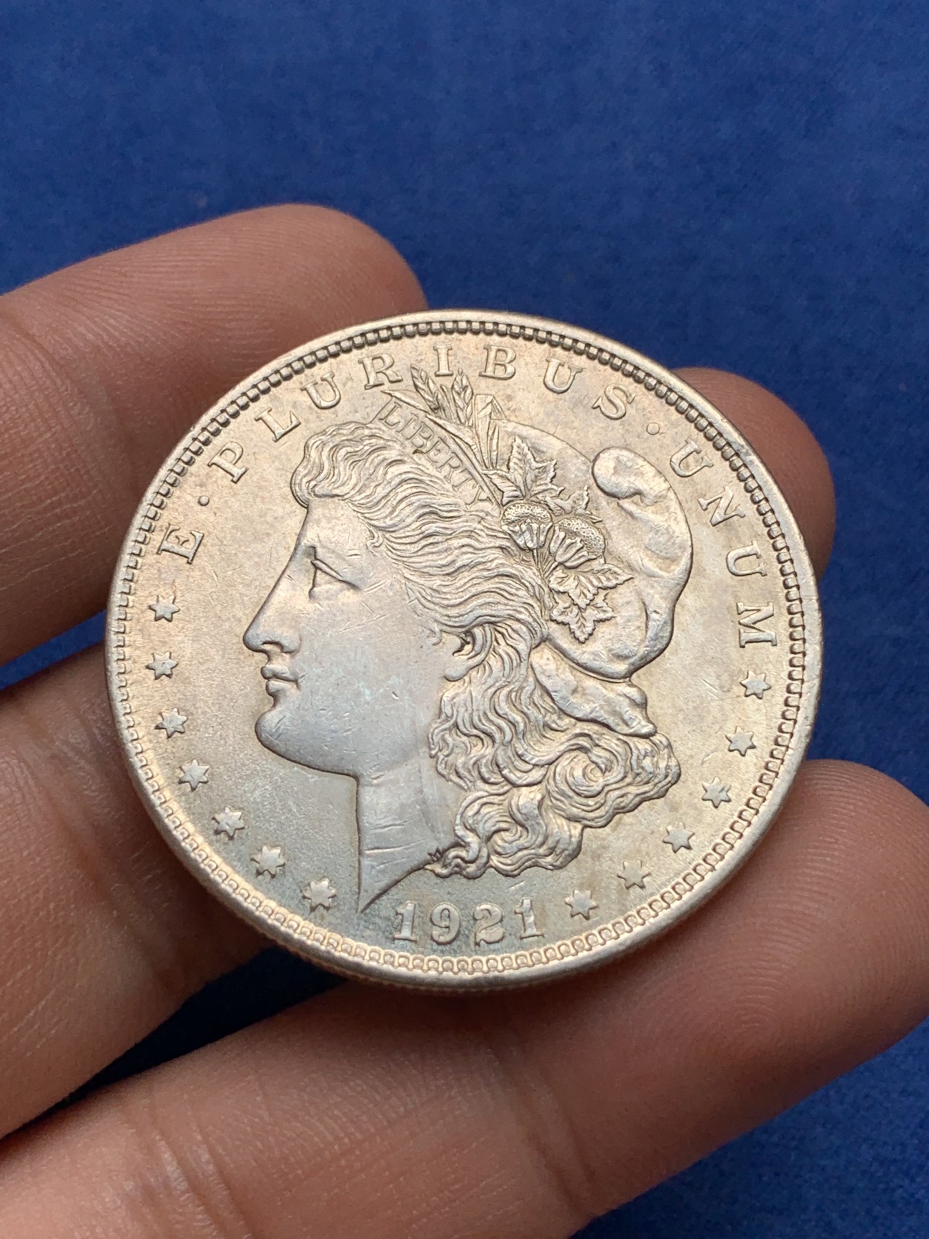 《竞宝斋》第198场-周日，周一 2场 (全场包邮) 美国1921年摩根1美元大银币 光好状态佳