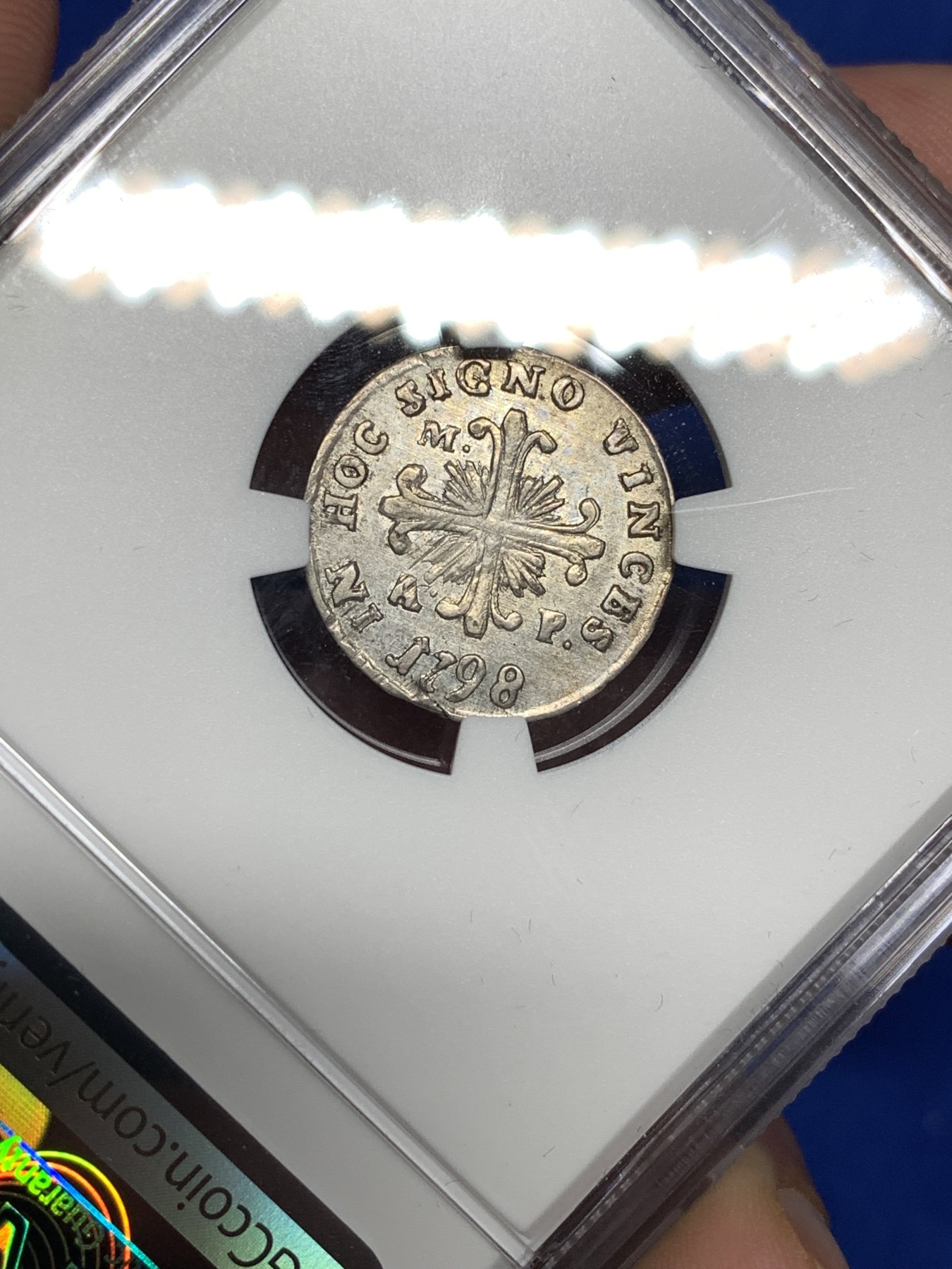 《竞宝斋》第198场-周日，周一 2场 (全场包邮) NGC-XF DETAILS 意大利 1789年 那不勒斯及西西里10GAR 银币