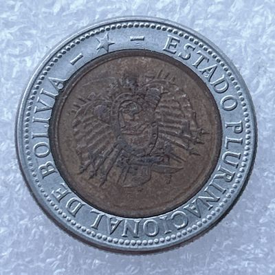 全场一元起拍 世界钱币散币场 第24期 玻利维亚2010年5玻利维亚诺双金属双色币