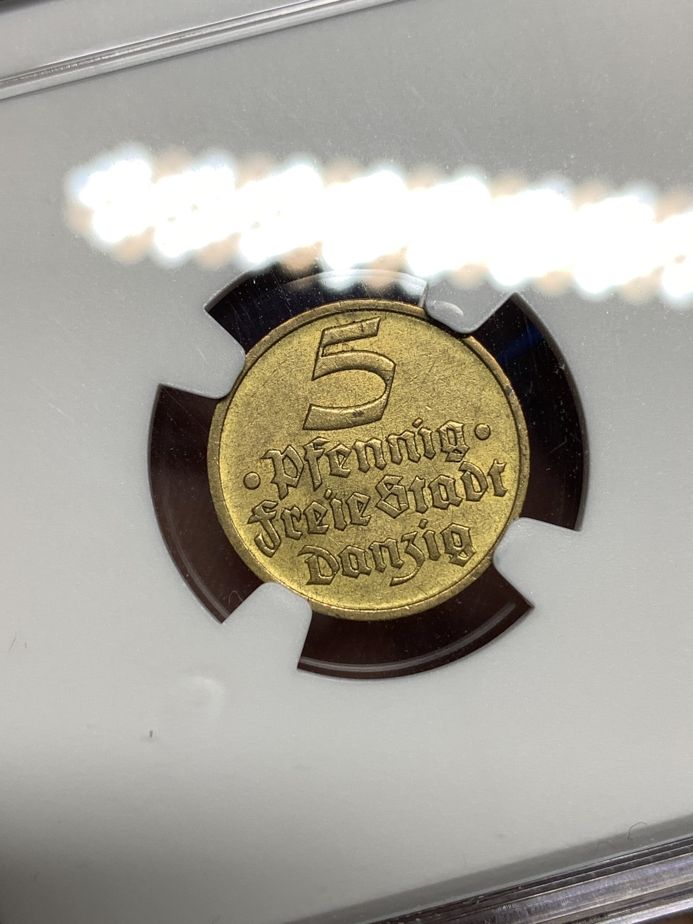 《竞宝斋》第198场-周日，周一 2场 (全场包邮) NGC MS62 1932年但泽自由港5芬尼 鱼币系列少见