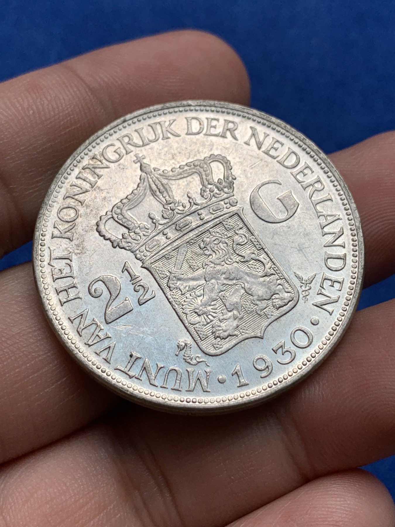 《竞宝斋》第198场-周日，周一 2场 (全场包邮) 荷兰1930年威廉明娜2.5盾大银币