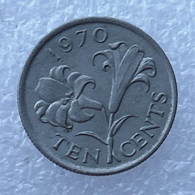 全场一元起拍 世界钱币散币场 第24期 百慕大1970年年10分硬币  伊丽莎白