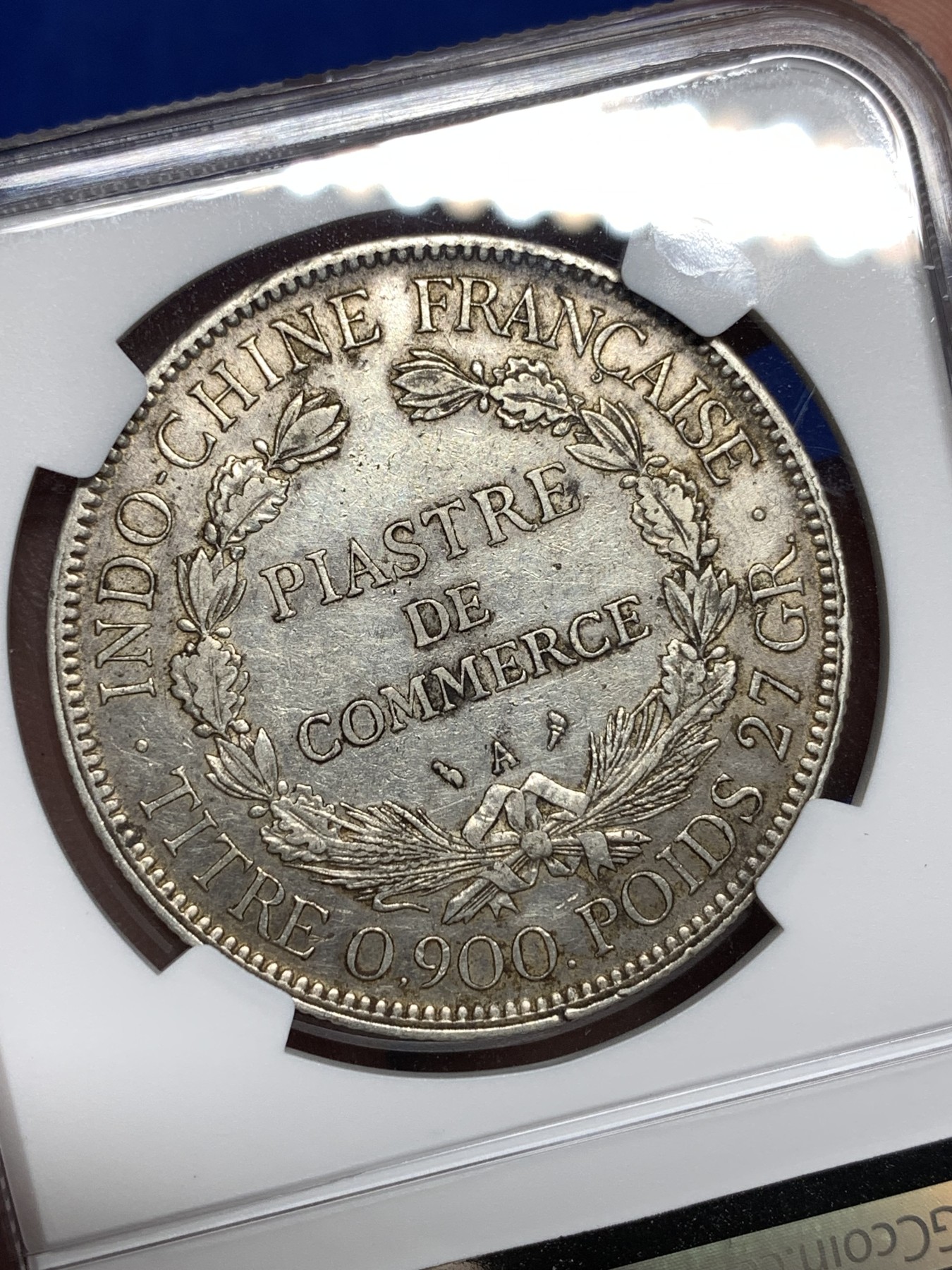 《竞宝斋》第198场-周日，周一 2场 (全场包邮) NGC-XFD 法属 坐洋 1皮亚斯特  1928A 稀少年份 五珍之一