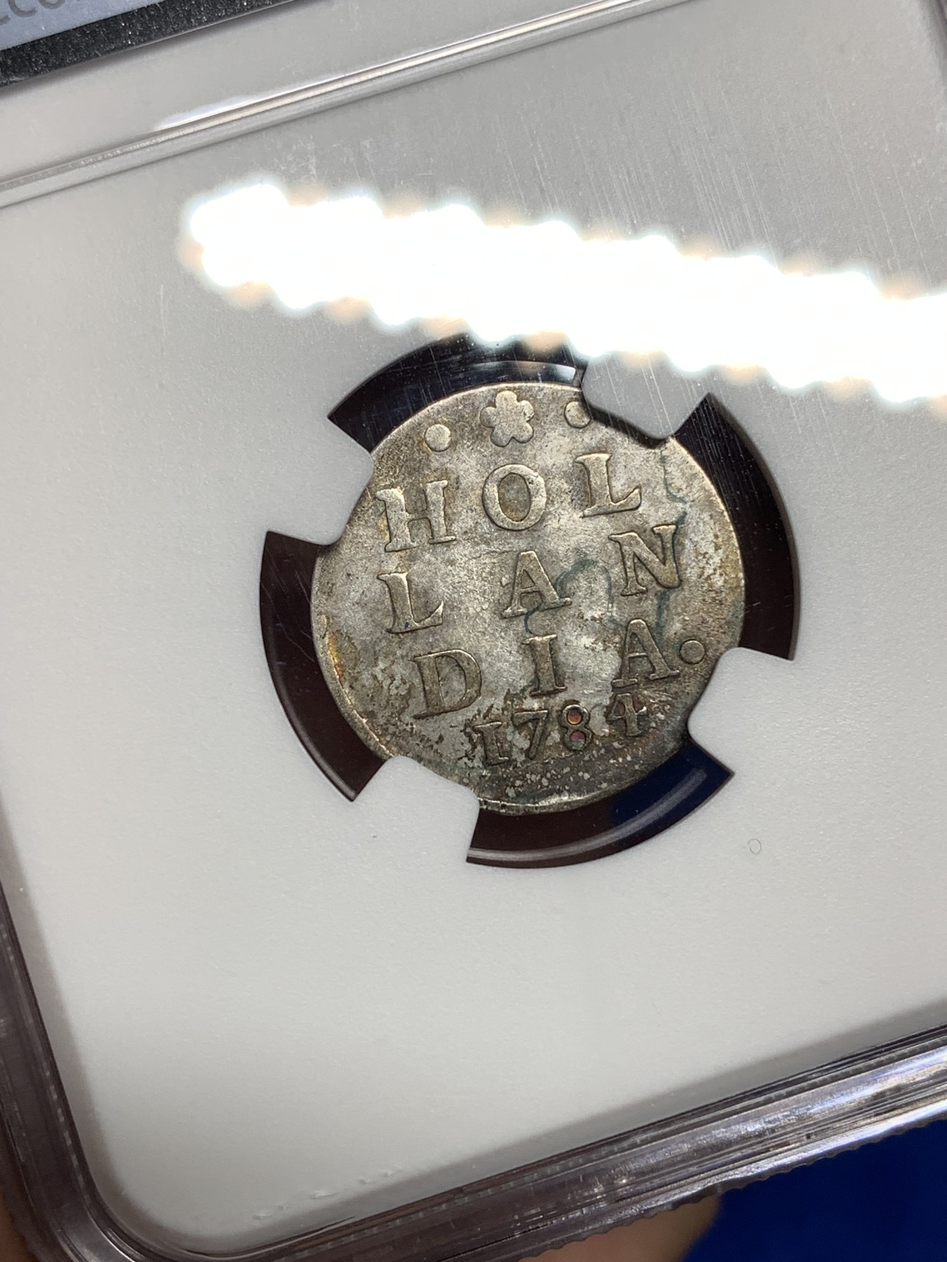 《竞宝斋》第198场-周日，周一 2场 (全场包邮) NGC-AU50 1784年荷兰省 2S银币，200多年历史了，有分难得。