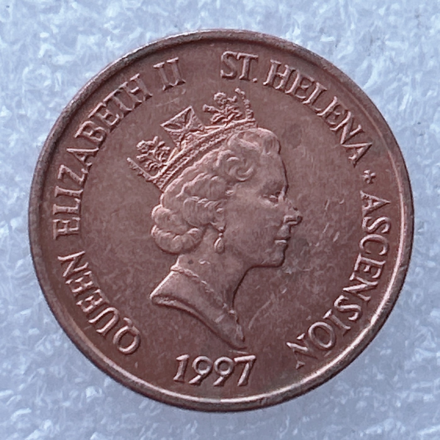 全场一元起拍 世界钱币散币场 第24期 圣赫勒拿和阿森松1便士硬币 1997年版 流放拿破仑的地方