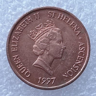 全场一元起拍 世界钱币散币场 第24期 圣赫勒拿和阿森松1便士硬币 1997年版 流放拿破仑的地方