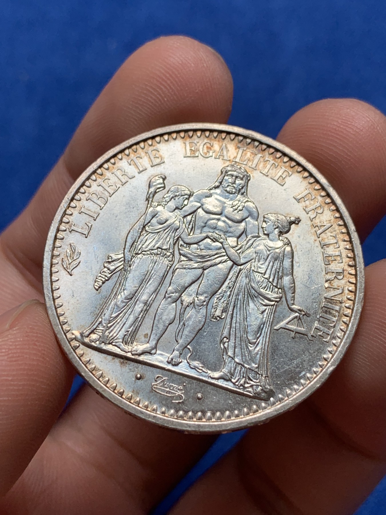 《竞宝斋》第198场-周日，周一 2场 (全场包邮) 法国1965年大力神10法郎银币