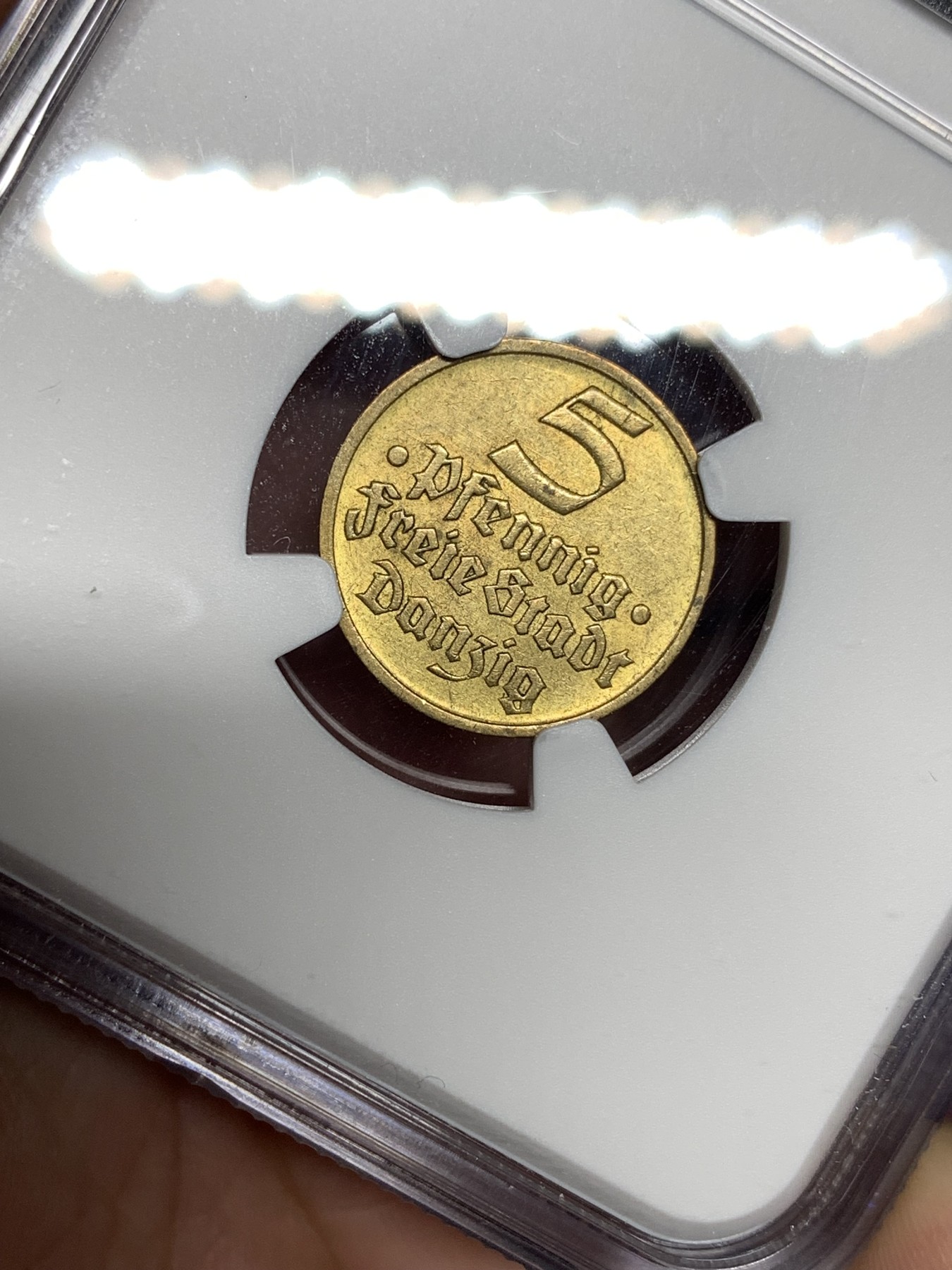 《竞宝斋》第198场-周日，周一 2场 (全场包邮) NGC MS62 1932年但泽自由港5芬尼 鱼币系列少见