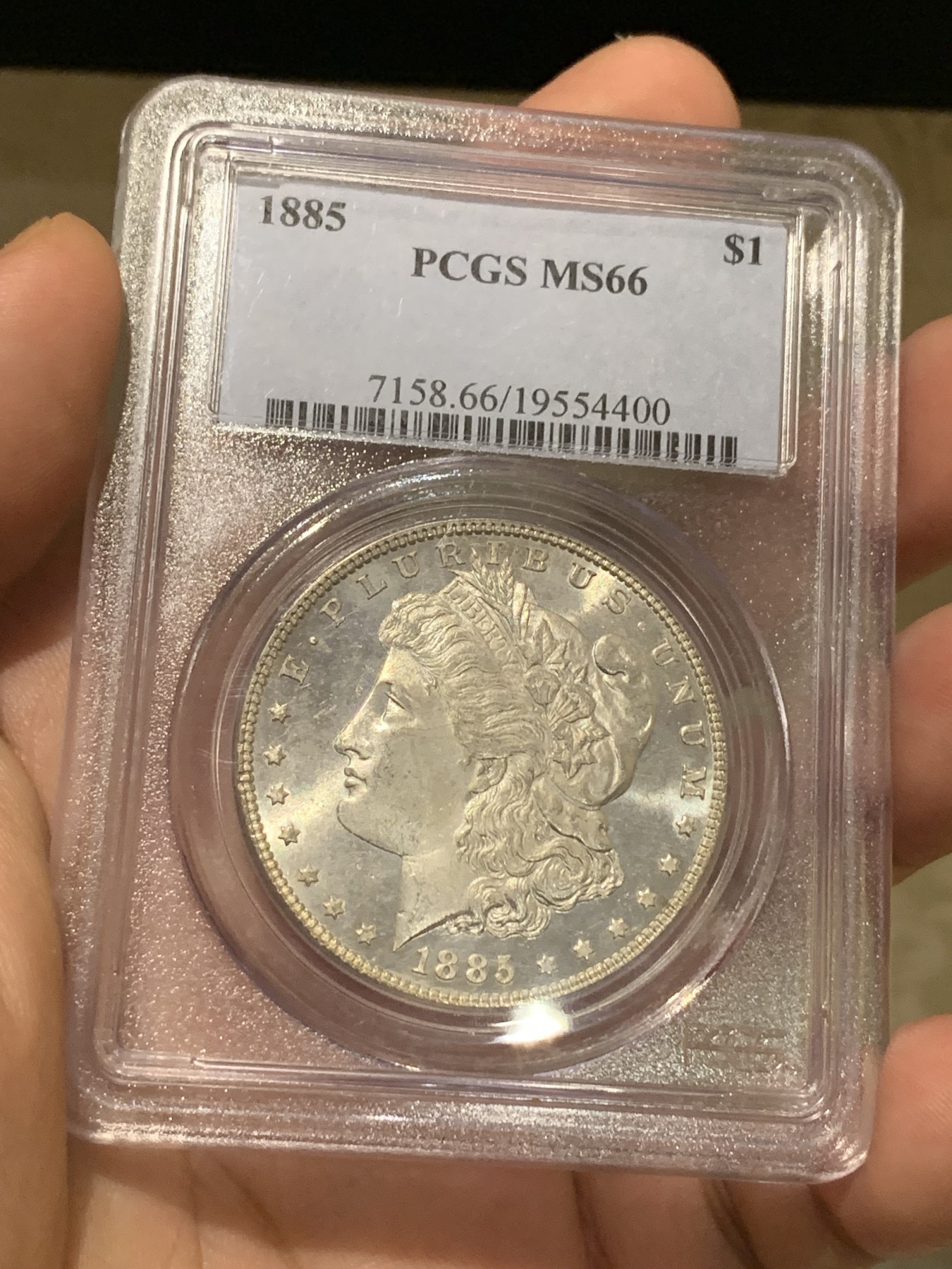 《竞宝斋》第198场-周日，周一 2场 (全场包邮) PCGS MS66 美国1885年摩根银元 高分好品