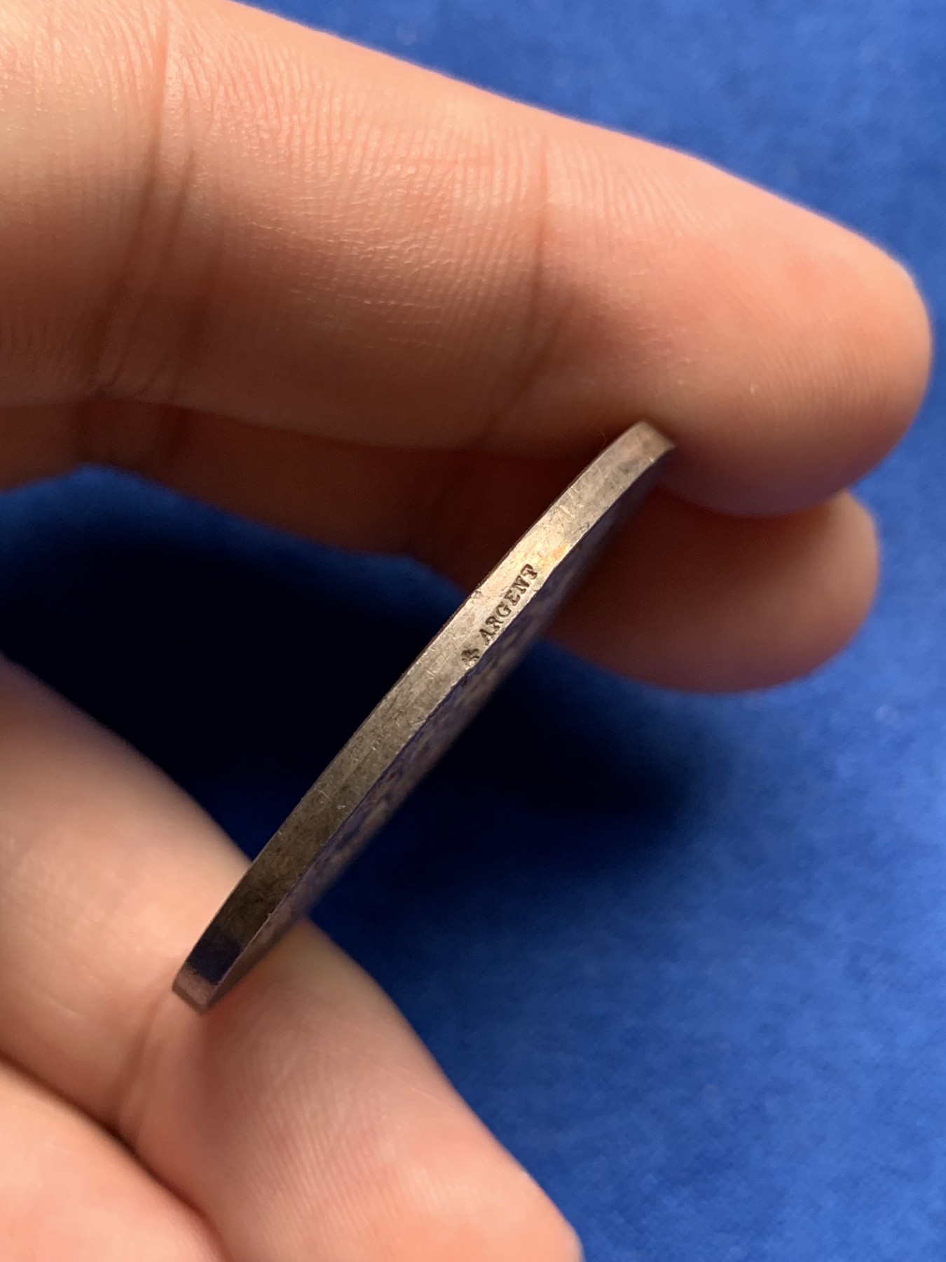 《竞宝斋》第198场-周日，周一 2场 (全场包邮) 法国 1845-1860 法律与习俗银质代币 蜜蜂边铭银标 36.4mm 15.4g