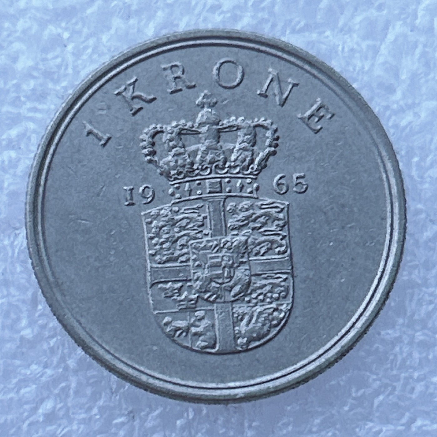 全场一元起拍 世界钱币散币场 第24期 1965年丹麦1克朗 弗雷德里克九世