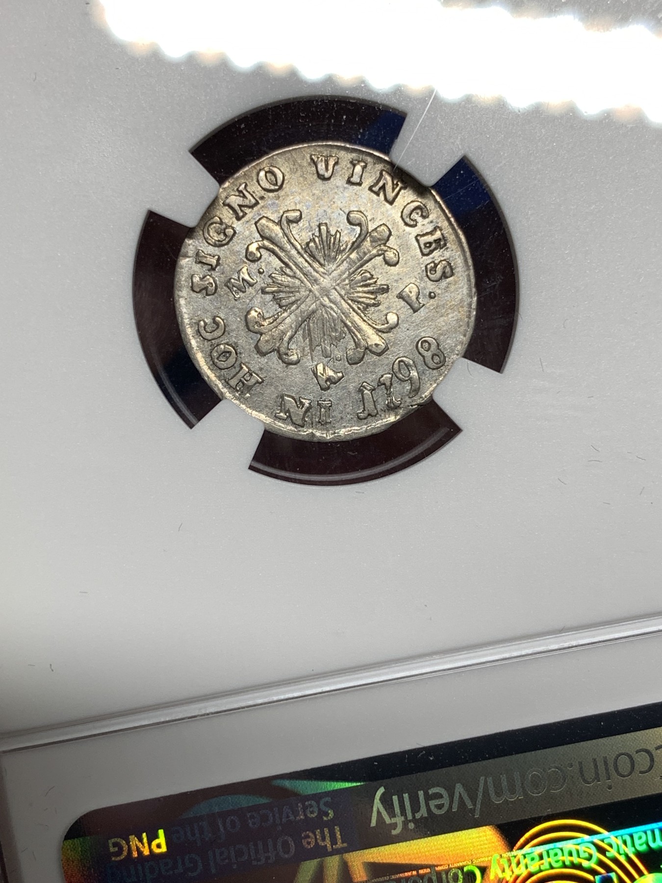 《竞宝斋》第198场-周日，周一 2场 (全场包邮) NGC-XF DETAILS 意大利 1789年 那不勒斯及西西里10GAR 银币