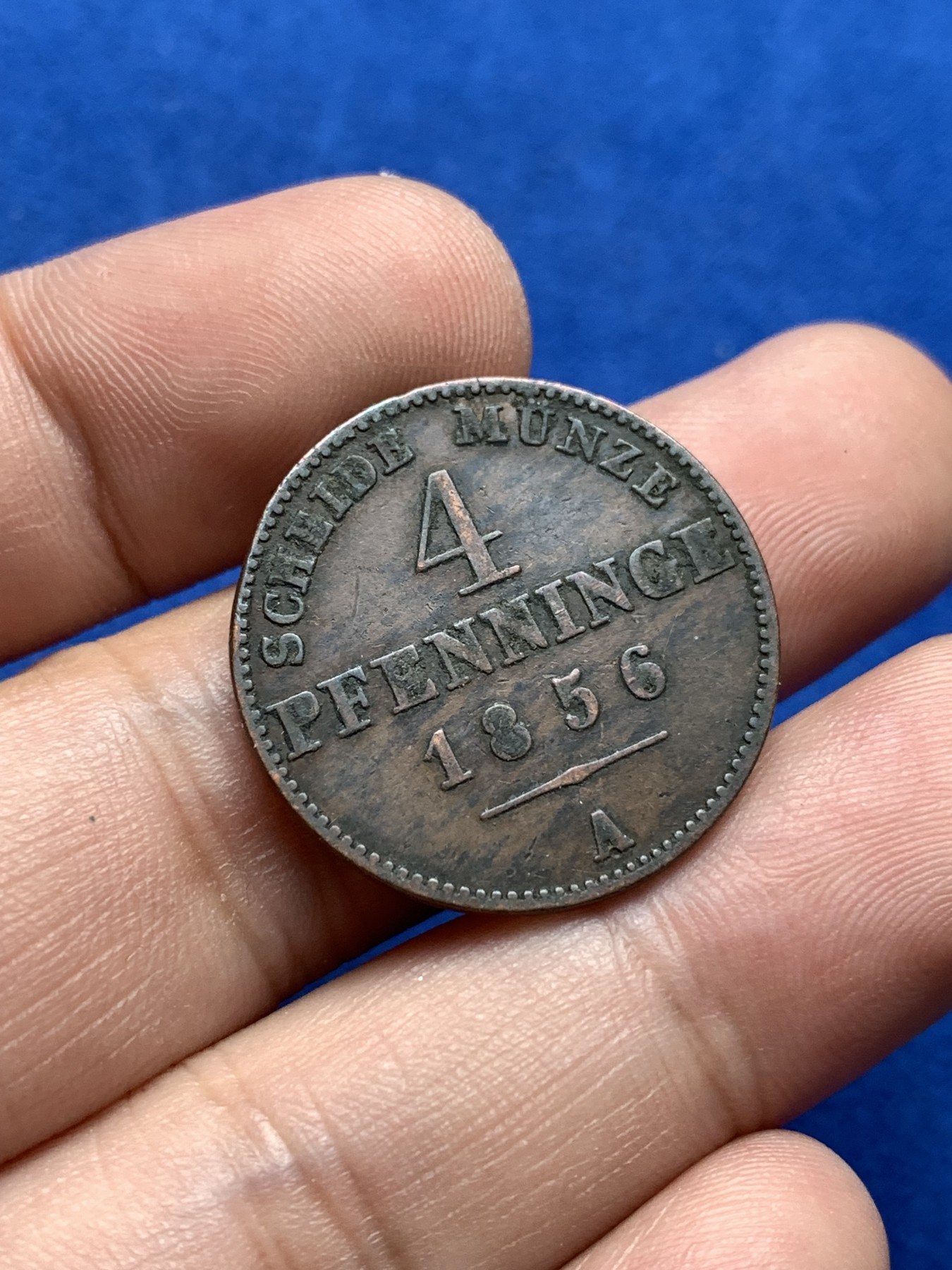 《竞宝斋》第198场-周日，周一 2场 (全场包邮) 德国普鲁士 1856年 4芬尼 铜币