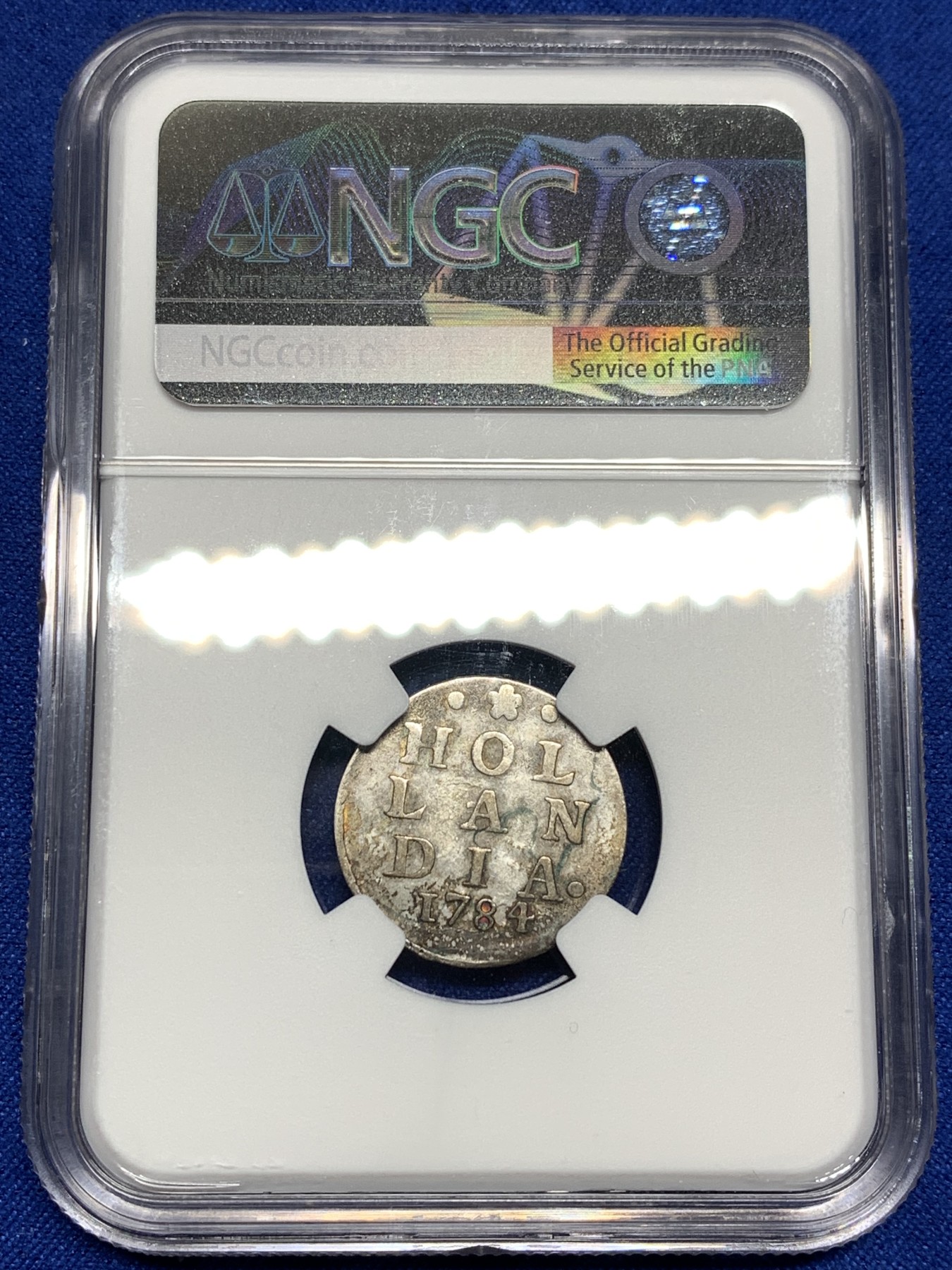 《竞宝斋》第198场-周日，周一 2场 (全场包邮) NGC-AU50 1784年荷兰省 2S银币，200多年历史了，有分难得。