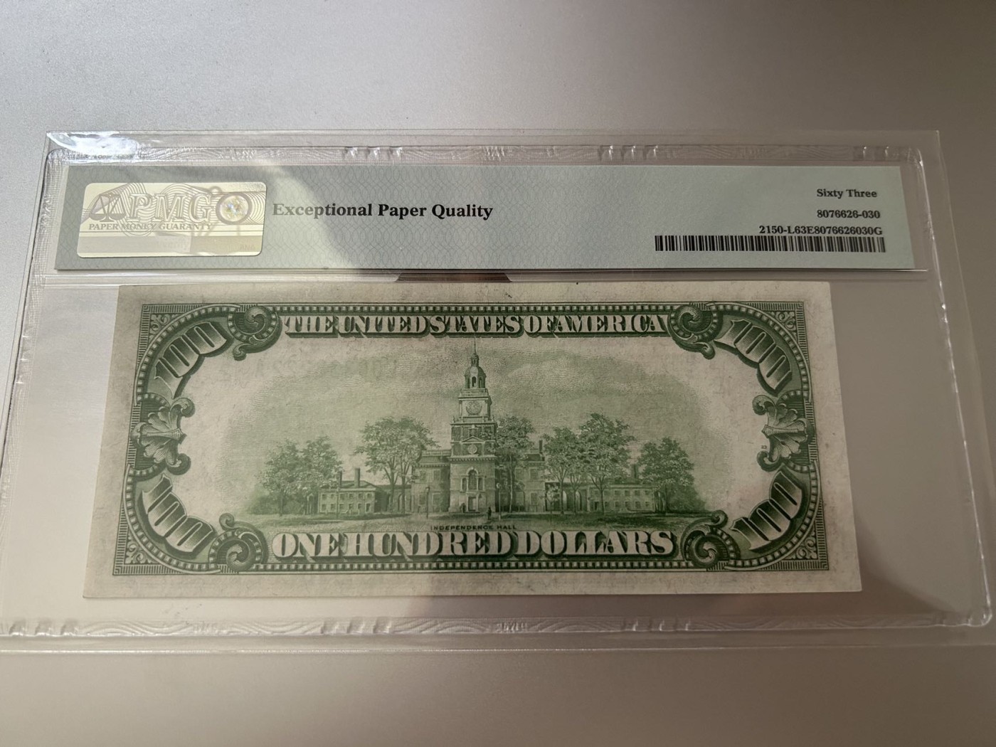 收藏联盟Quantum Auction 第289期拍卖  1928年美国100元 数字冠12三藩市联储 PMG63E