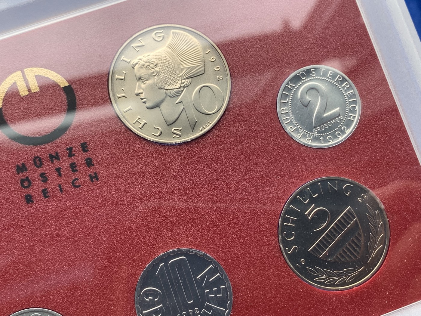 《竞宝斋》第198场-周日，周一 2场 (全场包邮) 原封装 奥地利 1992年 8枚币 精制PROOF套币 少见